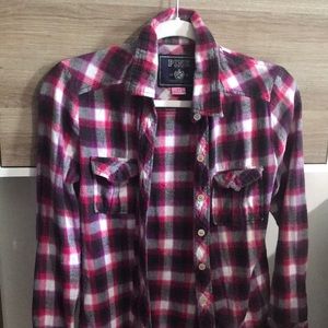 Victoria secret pink flannel button down shirt small